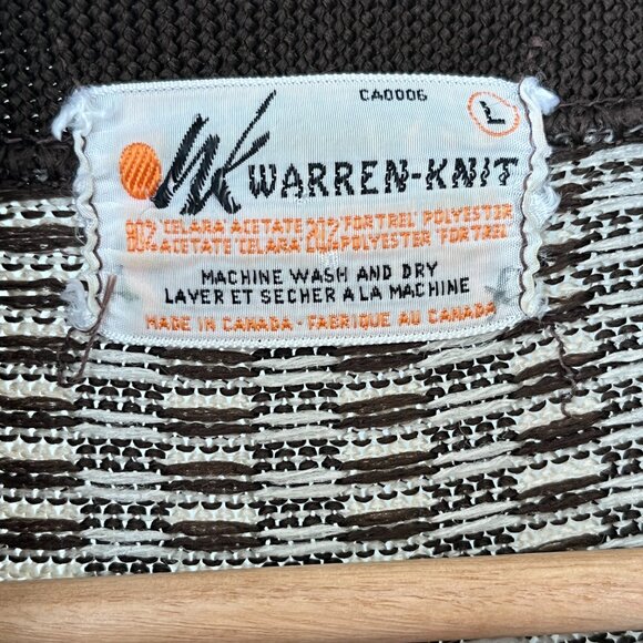 Warren-Knit Canadian Vintage 70s Checkered Sweater - Picture 3 of 5